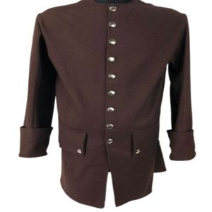 Abrigo Largo de Lana Marrón para Hombre, Estilo Frock, de Una Sola Hilera de Botones, para Uniformes Históricos, Reproducciones de la Era Colonial - Product Image 1