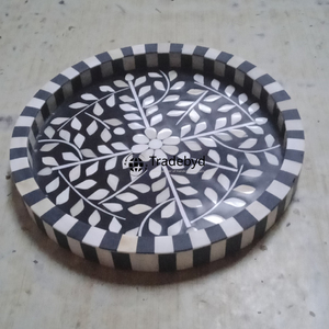 Bandeja Decorativa de Lujo con Incrustaciones de Hueso Hecha a Mano para el Hogar, por Tradebyd - Product Image 5