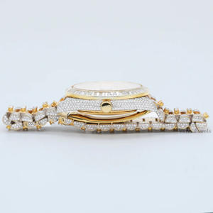 Reloj de diamantes Moissanite de lujo para hombre, acero inoxidable, analógico automático, de 41mm ventana de cristal, estilo Hip Hop totalmente helado de alta calidad - Product Image 4