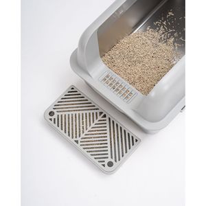 Caja de arena extra grande de acero inoxidable para gatos con pared alta y tapa cerrada, bandeja para gatos grandes, bandeja de arena metálica XL - Product Image 6