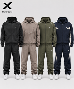 Conjunto Deportivo con Capucha para Hombre X Sports City, Poliéster y Algodón, Cierre Completo, Estilo Casual Urbano, para Otoño, con Bolsillos Laterales, Corte Regular - Product Image 1