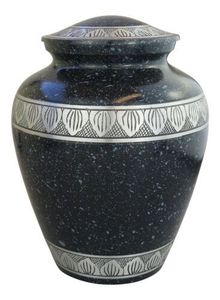 Urna de Cerámica Tradicional con Patrón de Hojas Plateadas, Jarra Decorativa Redonda Hecha a Mano para Ocasiones de Condolencia, Estilo Clásico - Product Image 6