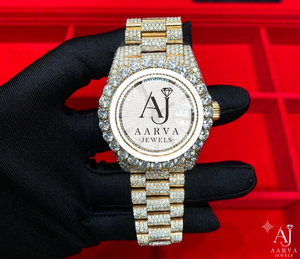 AARVA JEWELS นาฬิกาข้อมือควอตซ์มิโยตะสแตนเลสสตีลหรูหราสีทอง 40 มม. หน้าปัดกลมแบบอนาล็อกสำหรับผู้ชาย นาฬิกาแฟชั่นพร้อมแสดงวันที่ - Product Image 1