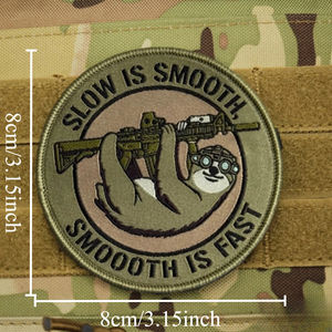 Smooth Is Fast Morale Tactical 3D Glitter Heart Embroidered Hook Loop <b>Patches</b> for <b>Backpacks</b> and Hats - Product Image 3