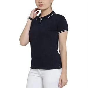 Polo de travail pour femme noir très demandé, tissu durable et respirant, broderie personnalisée, fournisseur en gros - Product Image 3