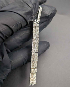 Pendentif de luxe en moissanite et diamant avec initiale, collier statement hip-hop en or blanc, bijou personnalisé avec nom, cadeau pour homme - Product Image 4