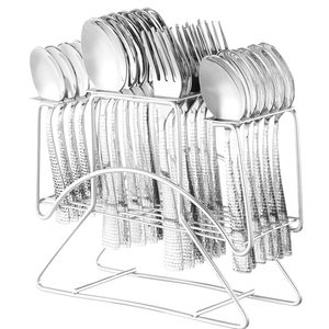 Ensemble de couverts en acier inoxydable de qualité supérieure Jazz de 25 pièces pour la maison et la cuisine, comprenant 6 cuillères, des cuillères à café, des couteaux, ZAARA ENTERPRISES American - Product Image 5