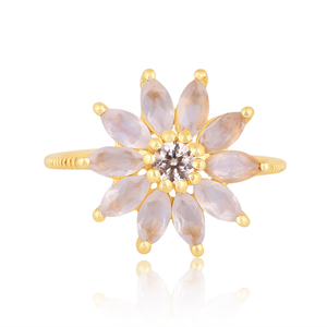 Anillo de Eternidad de Oro Amarillo Sólido de 18K con Topacio Hecho a Mano en India, Joyería de Lujo para Regalo de Boda para Mujer - Product Image 2