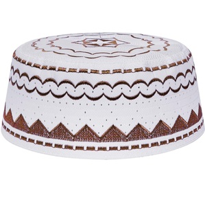 Gorro Kufi Islámico Elegante para Hombre, para las Cuatro Estaciones, Transpirable, Ecológico, Hecho de Algodón, Acrílico y Lana, Taqi Taqiyah, Gorro Árabe Saudí - Product Image 1