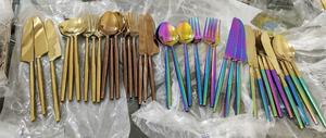High Quality Stainless Steel <b>Dinnerware</b> Cutlery <b>Set</b> With Resin Handle Elegant Flatware <b>Set</b> Tableware Place Setting Spoon Fork - Product Image 4