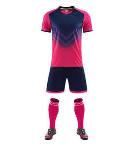 Maillot de football personnalisé pour adultes, nouveau modèle, manches courtes, ensemble personnalisé, 100% polyester, impression numérique, séchage rapide - Product Image 4