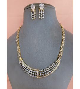 Stylish Best Quality <b>Gold</b> Plated Stones Look <b>Necklace</b> <b>Set</b> With <b>Earrings</b> for Wedding Festive Wear Collection For Women - Product Image 1