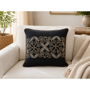 Premium 100% Cotton Embroidered Decorative <b>Cushion</b> <b>Cover</b> | Modern Throw Pillow <b>Cover</b> for Home & Hotel - Product Image 3
