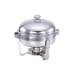 Chauffe-plats modernes de qualité supérieure avec dôme argenté et support vertical haut en acier inoxydable pour buffet - Product Image 1