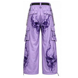 NAPA INDUSTRIES Gothic Wide Leg Pants Men <b>Harem</b> Spandex/Cotton Multiple Pockets Chain Decor Distressed Oxford Street Style - Product Image 6