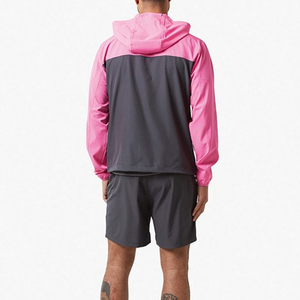Custom Two Piece Windbreaker Short Jacket Set Patchwork <b>Zip</b> Nylon Polyester Streetwear Tracksuit Men Knitted Embroidered - Product Image 6