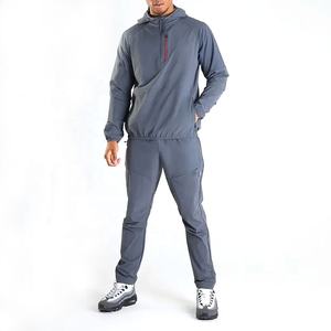 ชุดกีฬาแขนยาวแบบสวมหัวลำลองคุณภาพสูงของผู้ชายชุดวอร์มผ้าฝ้าย100% 2ชิ้นสำหรับหน้าหนาวไซส์ใหญ่พิเศษ - Product Image 1