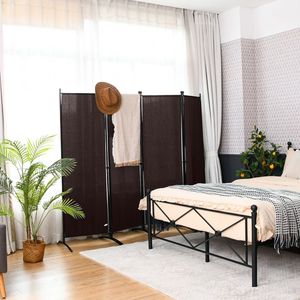 Divisorio Portatile per Camera da Letto con Telaio in Acciaio a 4 Pannelli, 1,70 Metri, 1 Pezzo - Product Image 3