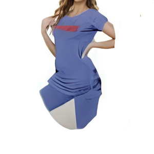 Ensemble de survêtement d'été imprimé pour femme, manches courtes, léger, respirant, séchage rapide, évacuation de l'humidité, coton élastique - Product Image 2