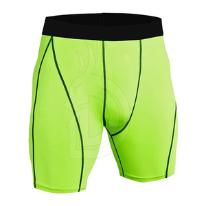 Pantalones Cortos de Compresión para Hombre, Color Sólido, con Logotipo Frontal, Cierre de Cremallera, Cintura Media, Secado Rápido, Tela Casual - Product Image 6