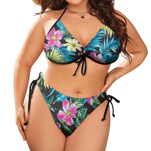 Traje de Baño Bikini Personalizado con Logotipo, para Mujer, Sexy, con Líneas Brillantes, Resistente al Viento y Transpirable, Talla Grande - Product Image 1