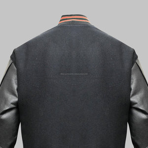 Veste d'université Letterman de baseball personnalisée pour hommes vente en gros de vestes d'université en cuir de laine chauffantes en tissu de laine long pour l'hiver - Product Image 4