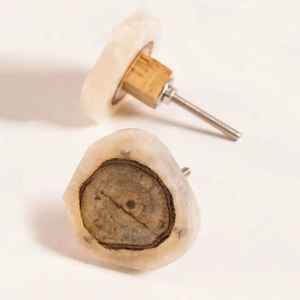 Herrajes para Muebles de Hogar: Perilla Redonda de Resina y Madera de Alta Calidad con Borde de Latón para Cajones y Armarios - ¡Oferta Especial! - Product Image 1