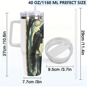 Gobelet isotherme personnalisé en acier inoxydable 40 oz avec poignée pour la révision de la déclaration de mission de l'entreprise - Product Image 4
