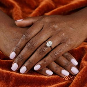 925 Sterling <b>Silver</b> Oval Cut Moissanite/Diamond <b>Solitaire</b> Engagement <b>Ring</b> for Women, Classic 4 Prong Setting Minimalist - Product Image 3