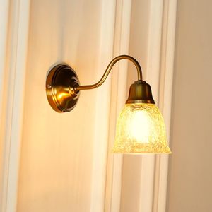 <b>Antique</b> Brass Wall <b>Lamp</b> with Crackled Golden Cup Glass Wall Light for Living Room Bedroom Home Decor - Product Image 2