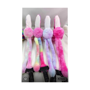 Pink <b>Plush</b> <b>Cat</b> Ear Muffs With Purple Flower Decor For Warmth And Style - Product Image 6