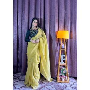 Lentejuelas de mujer y Dori Work Saree y blusa para fiesta - Product Image 2