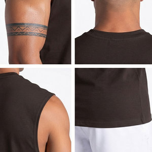 Deep Arm Hole Sleeve Design Men's <b>Tank</b> <b>Top</b> Lightweight Smooth Texture Blended Cotton Material Reinforced Stitching Gym <b>Loose</b> <b>Top</b> - Product Image 4