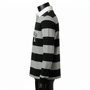 Maillot de rugby personnalisé en molleton de coton respirant pour broderie appliquée, manches longues, épais, pour hommes, OEM ODM, vente en gros - Product Image 3