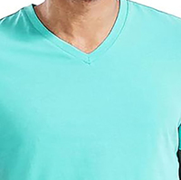 OEM Personalisasi 2026 Harga Terjangkau Kaos Pria V-neck Polos Regular Fit 100% Katun Lengan Pendek Cepat Kering Bernapas Ramah Lingkungan