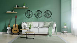 Classique coquelicot fleur 3 pièces métal mur Art découpé au Laser Design vert fini parfait intérieur extérieur décor élégant élégant affichage - Product Image 4