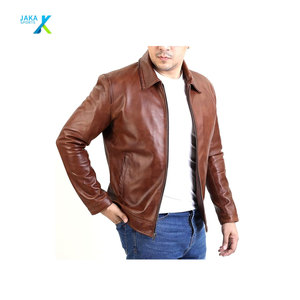 Chaqueta de Cuero de Cordero Auténtico para Hombre, Estilo Clásico Vintage, Informal para Uso Diario, para Motociclistas, para Todas las Temporadas - Product Image 4