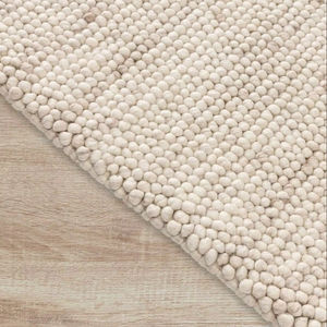 Tapis rectangulaire moderne en laine, à poils moyens épais, avec envers en coton, tissé à la main, personnalisable, pour cuisine et salon - Product Image 1