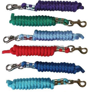 Solid Hand <b>Braided</b> Horse Lead Rope in many colors with Brass Plated Swivel Bolt Snap Equestrian <b>Accessories</b> - Product Image 2
