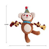Jouets en peluche pour chiens OEM ODM avec corde tressée et couineur, jouets interactifs à mâcher pour animaux de compagnie, vente en gros d'usine, jouets de dentition pour chiens