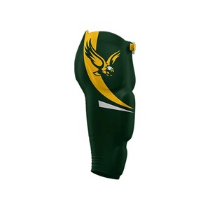 Pantalon de football rembourré vert pour homme avec motif d'aigle jaune et fermeture à boucle pour adultes, vêtements de sport toutes saisons - Product Image 4