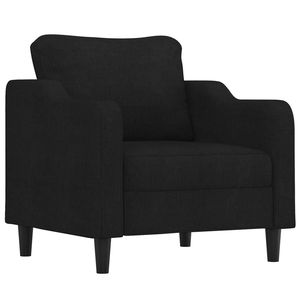 Sillón de Tela Negra de Tamaño Pequeño, 100% Poliéster con Espuma Metálica, Silla para Sala de Estar - Product Image 2