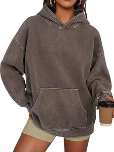 Sudadera con Capucha para Mujer con Logotipo Personalizado, Tejido Grueso de Felpa, Lavado Ácido Vintage, Etiqueta Privada de Fábrica - Product Image 4
