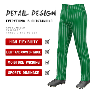 Wholesale Baseball <b>Pants</b> For Youth Green Color And White <b>Lined</b> Sports Wear Full Length Adult Team Baseball <b>Pants</b> - Product Image 6