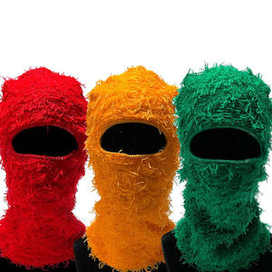 Customizable Polyester Acrylic Knitted Winter Balaclava One Hole Full Face Cover Distressed Ski Mask - Product Image 5