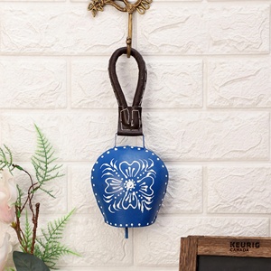 Best Price Handcrafted Metal Hanging <b>Cow</b> Bells with Blue Finished Used for Door and Garden Decor - Product Image 1