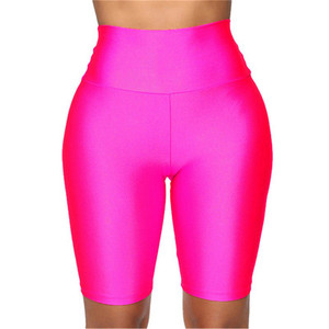 Shorts Capri pour Hommes à Taille Haute, Couleur Unie, Ceinture Élastique, Respirant, Tricoté en Spandex et Polyester, Style Sportif - Product Image 5
