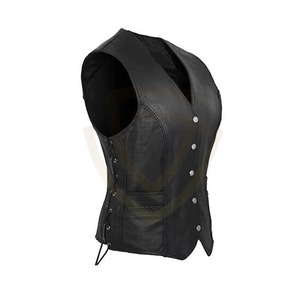 Chaleco de Cuero para Mujer, Estilo Biker, Sin Mangas, Ligero, de Calidad Profesional, Nuevo - Product Image 2