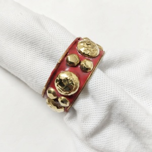 Fall-Themed Europe Style Eco-Friendly Brass Embossed Yellow Touch Napkin Rings for Cozy Dining Premium <b>Table</b> Accents Party - Product Image 3