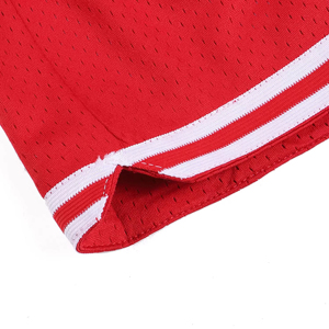 Unisex Red Mesh Basketball Shorts Drawstring Closure Breathable Summer Adult Regular Fit With Pockets - Product Image 4